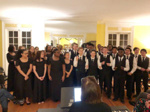  Bel Canto Choir of West Haven High School directed by Phyllis Silver presented holiday songs at The West Haven Historical Society, Poli House.  December 13, 2018
